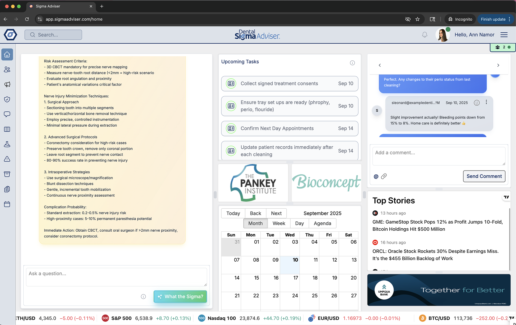 Sigma Adviser Dashboard